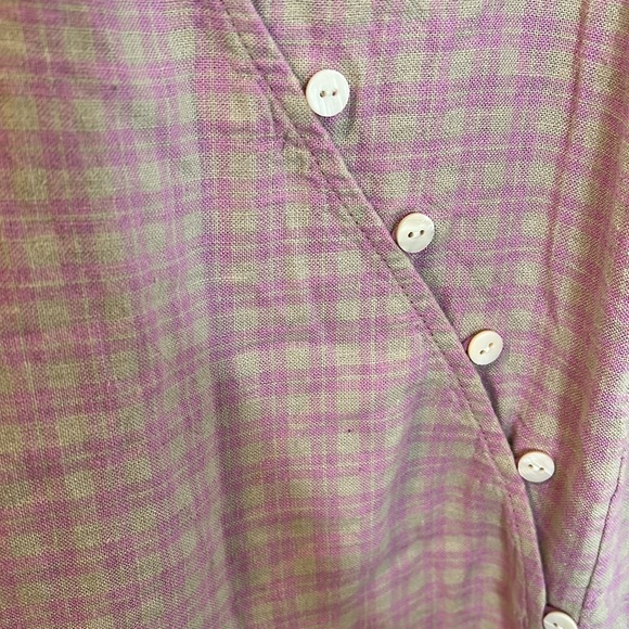 MADEWELL | Linen Blend Gingham Wrap Top - Picture 4 of 9